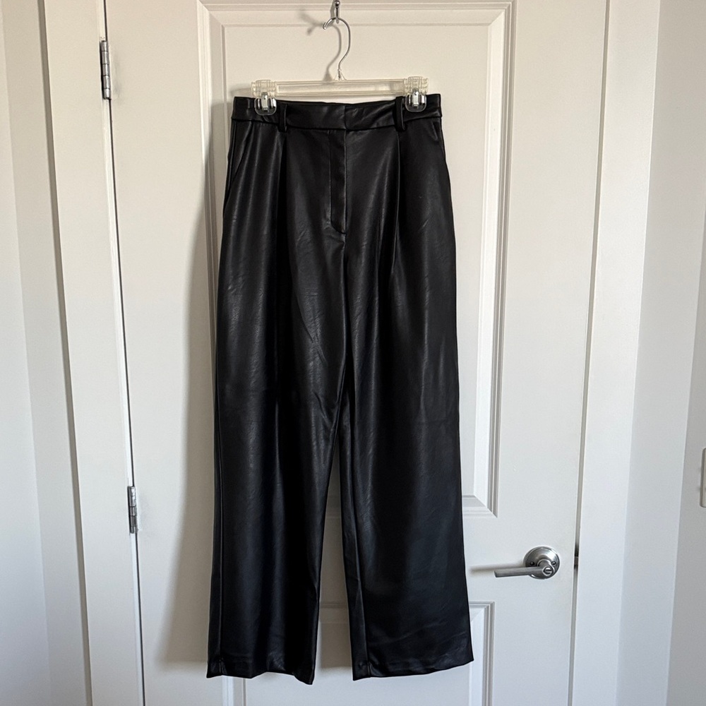 H&M Faux Leather Trousers